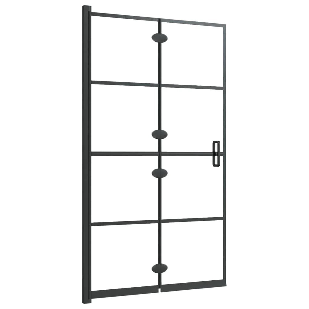 Box doccia pieghevole parete divisoria per vasca parete doccia cabina per vasca bagno casa interno ESG 80 x 140 cm nero 02_0002016