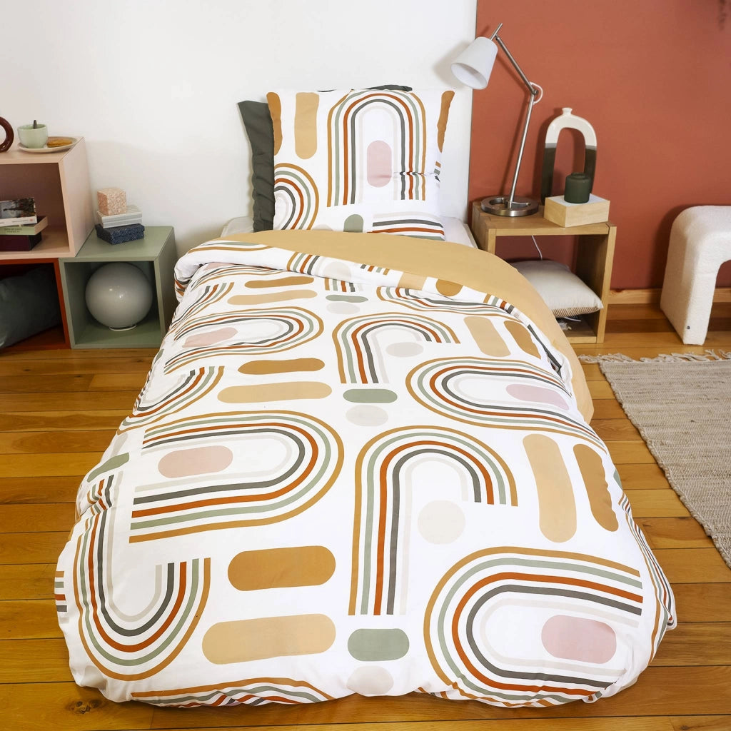 Set biancheria da letto reversibile arancione