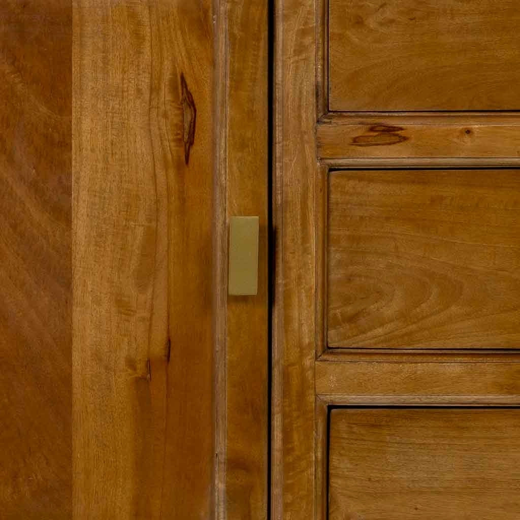 Credenza in legno marrone con 3 cassetti e 2 ante, 160x43x75h cm