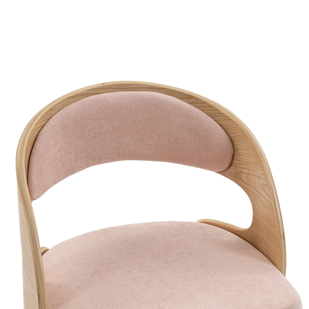 Sedia da pranzo girevole - con schienale ergonomico e seduta imbottita - in lino rosa