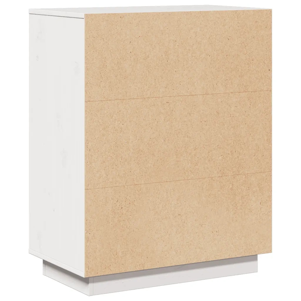 Credenza Bianca 60x34x75 cm in Legno Massello di Pino 813346
