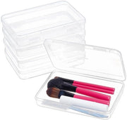 Scatole di plastica da 12 - 5 pezzi - trasparenti - 15 x 11 x 2,6 cm - doppie ghette - per uso ufficio - compatte e pratiche - scatole di archiviazione