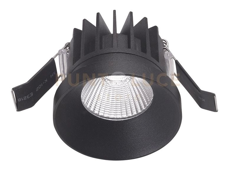 GFA302- FARETTO DA INCASSO IN ALLUMINIO A LED 3000K 650LM 9W D.7CM NERO