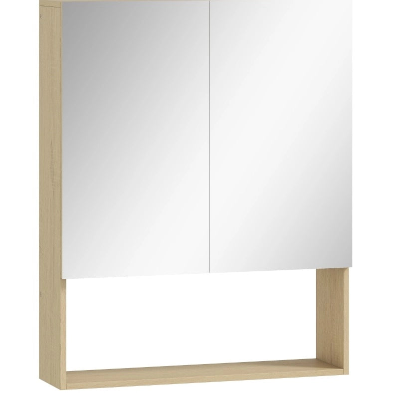 Mobile bagno con specchio e mensola aperta