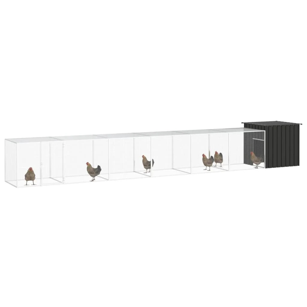 Recinto per pollaio in acciaio zincato antracite 700 x 91 x 100 cm 02_0043932