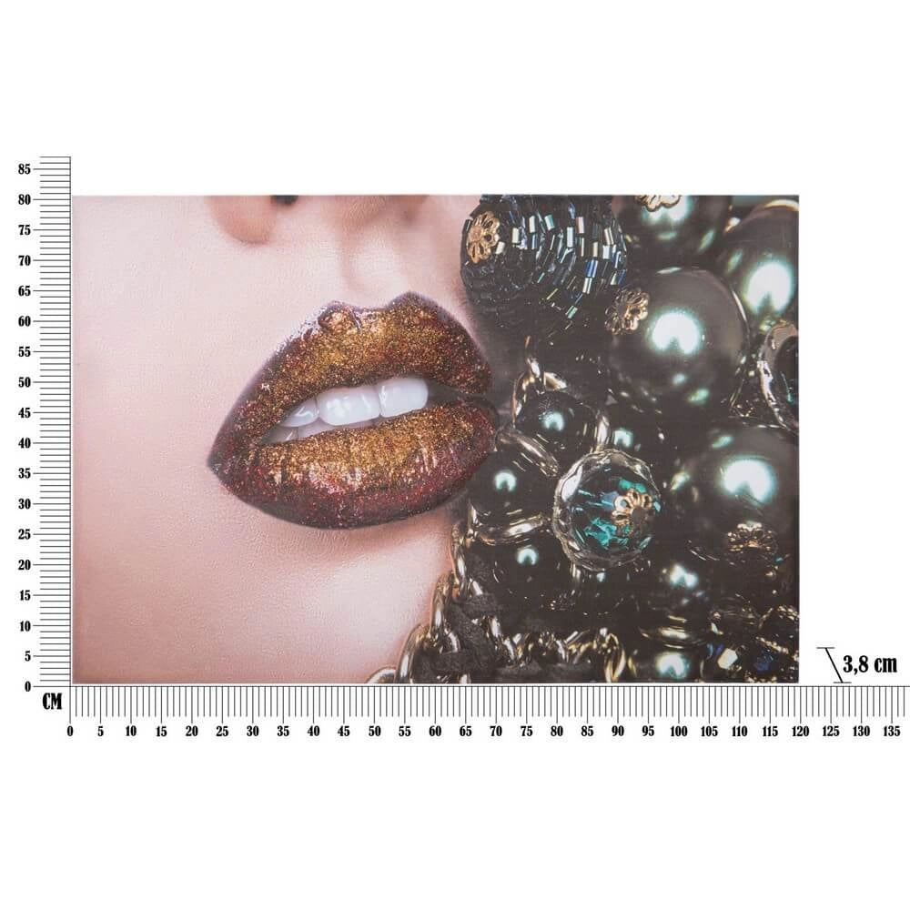 Decorazione Parete Vetro Cornice Specchiata cm 80X3,5X120 - BEAUTIFUL LIPS
