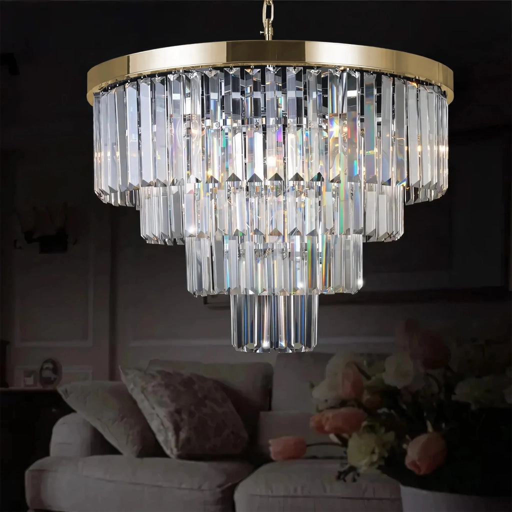 Lampadario A Sospensione In Cristallo Da Soffitto APP1533-6CP4 Oro