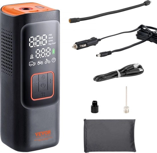 compressore portatile a 19 cilindri mini pompa pneumatici 3 pezzi 2600 mAh compressore elettrico ricaricabile per bicicletta pompa pneumatici 160 PSI pompa pneumatici con manometro per auto bicicletta motocicletta gonfiaggio