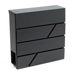 Cassetta postale V14 con vano portagiornale, verniciata a polvere, antracite