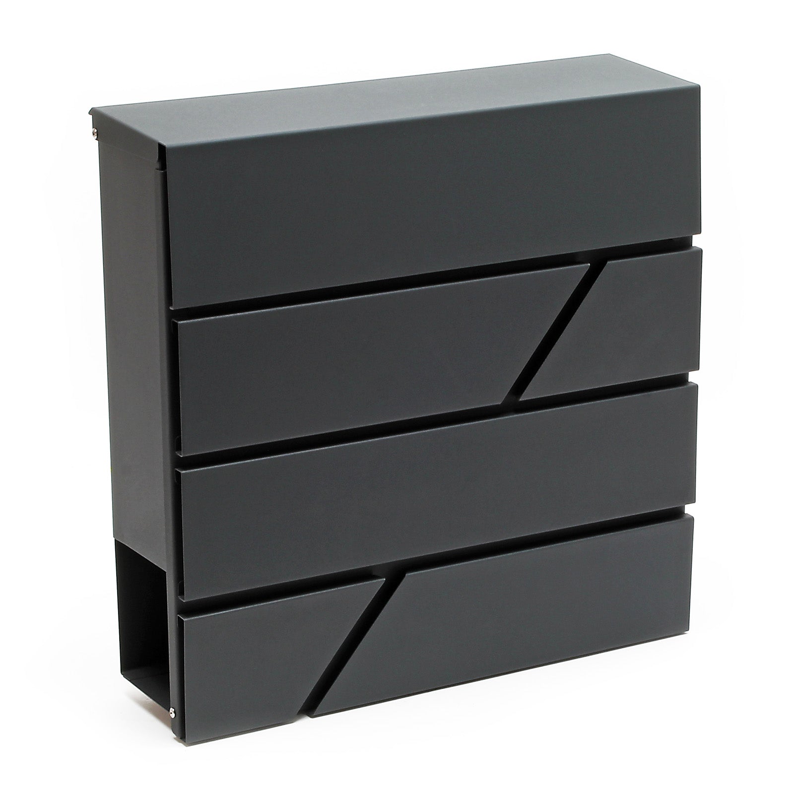 Cassetta postale V14 con vano portagiornale, verniciata a polvere, antracite