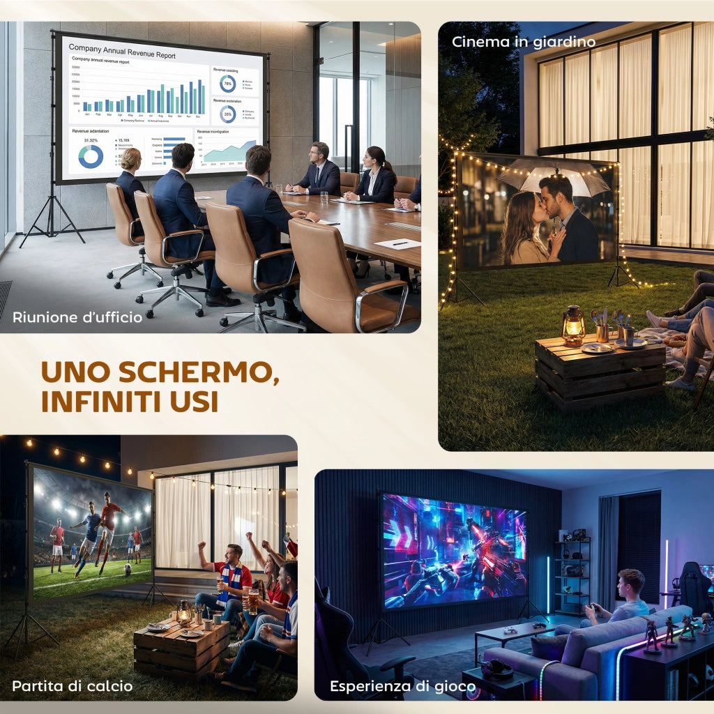 Telo per Proiettore 120 Pollici 16:9 ¨C zephmum ¨C Bianco