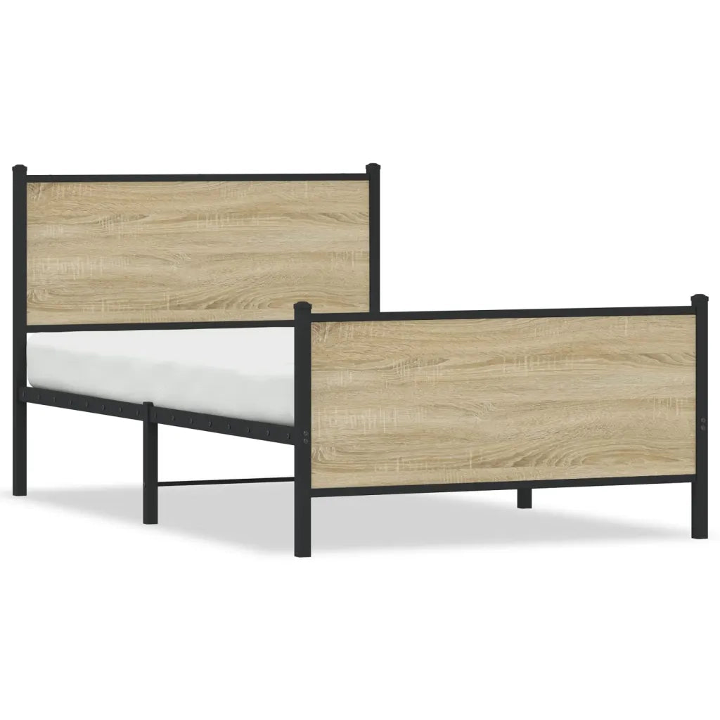 Giroletto senza Materasso in Metallo-Struttura Letto Rovere Sonoma 100x200 cm 132640