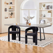 Sedia da Pranzo in Velluto con Braccioli Ergonomici Nera per Sala da Pranzo e Ufficio