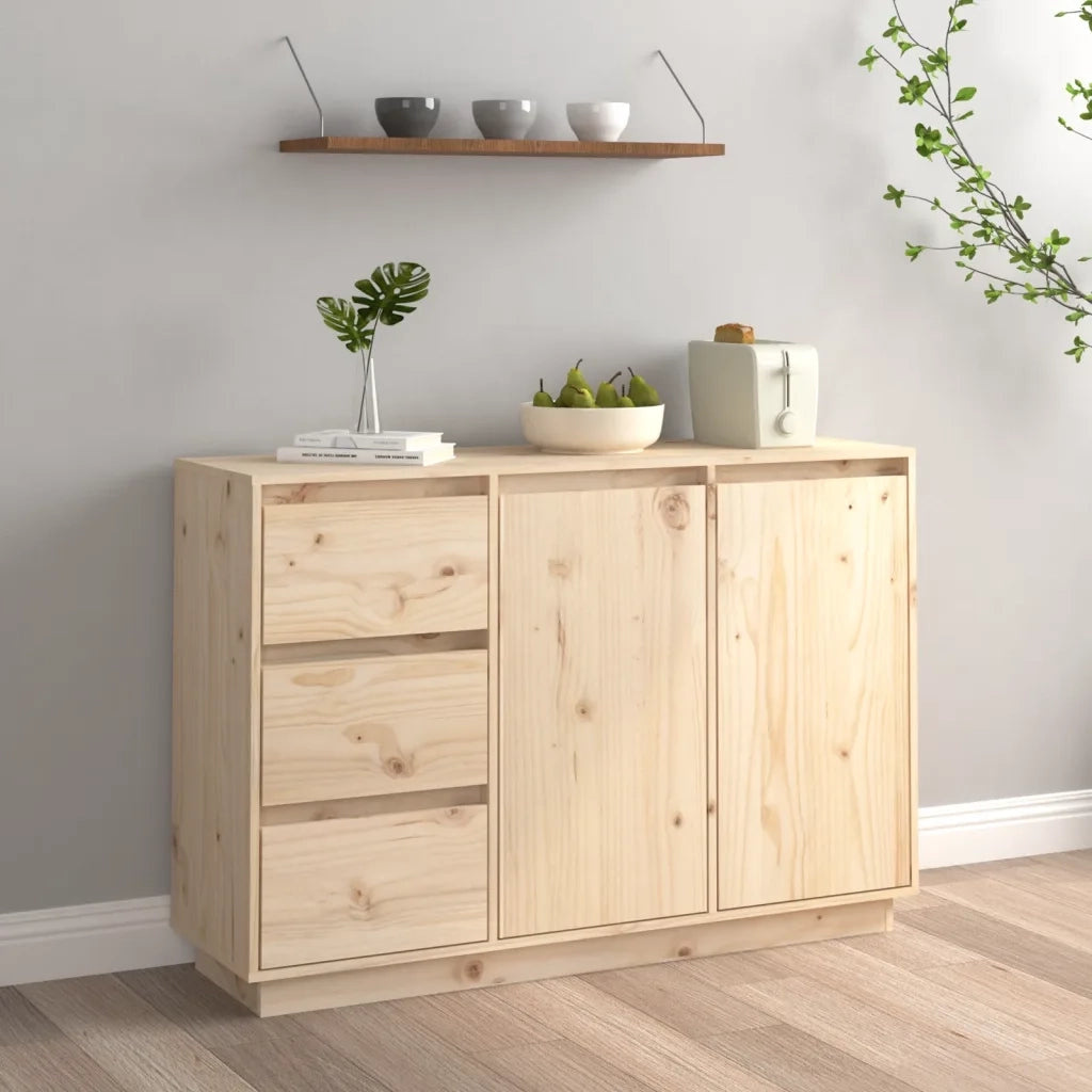 Credenza-Buffet-Armadio da cucina 111x34x75 cm in Legno Massello di Pino