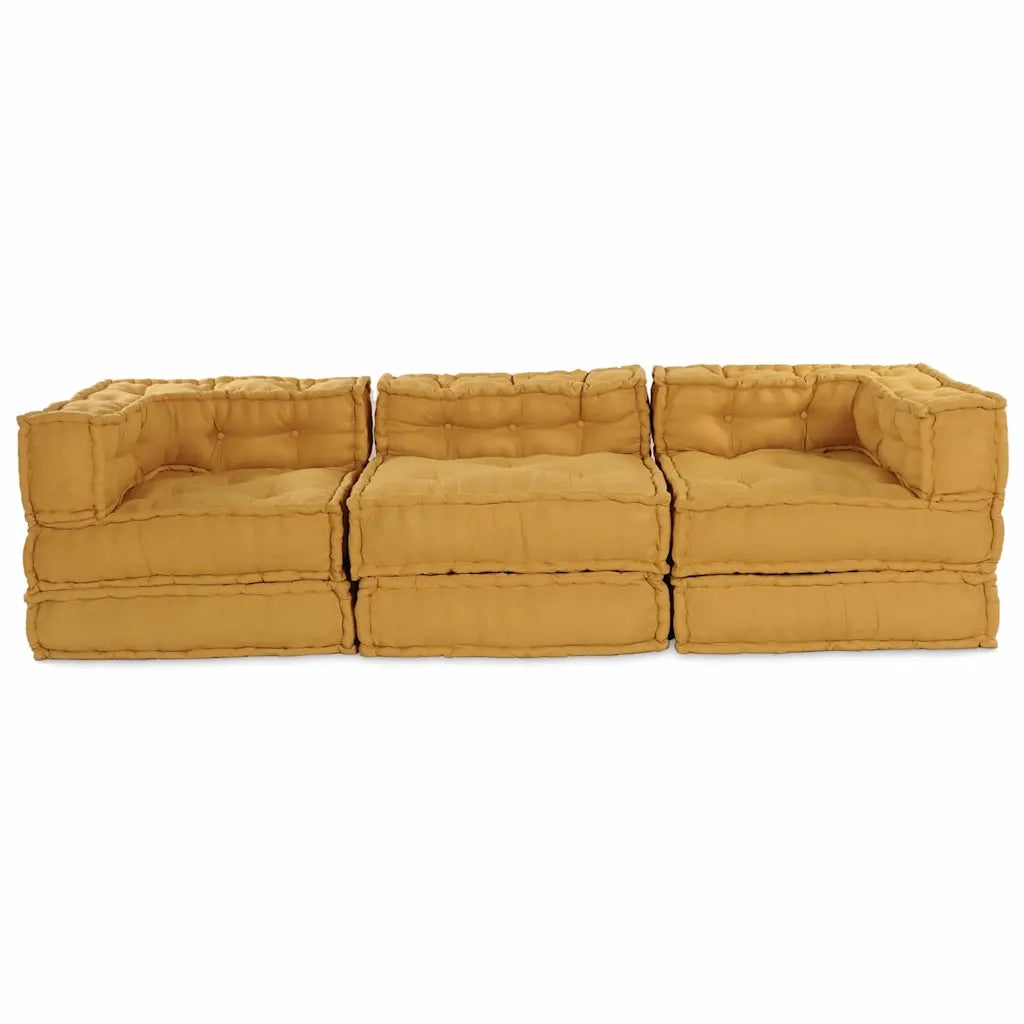 vidaXL Cuscino 3 pcs Giallo 70 x 70 x 54 cm Poliestere