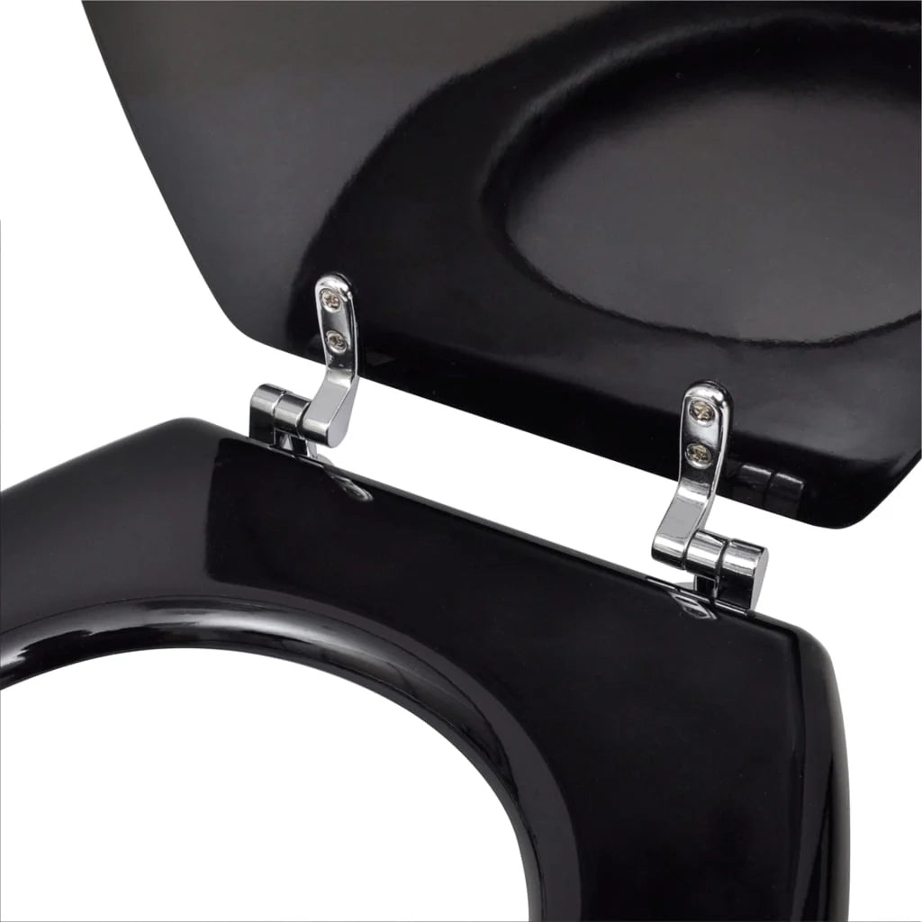 Sedile WC con coperchio tazza WC sedile WC standard MDF nero 02_0002879