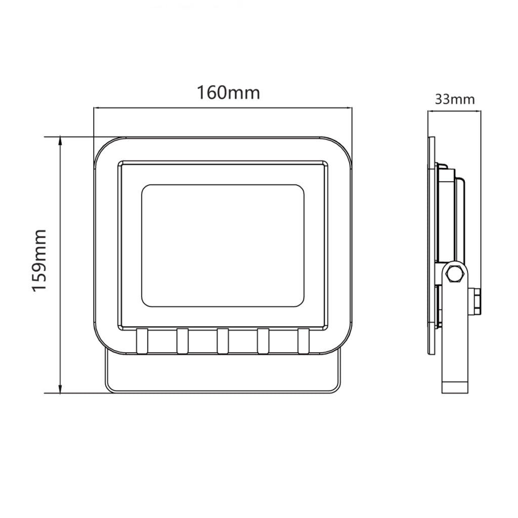 Faro LED SMD 30W 2700lm 6500K 120° IP65 nero Polux