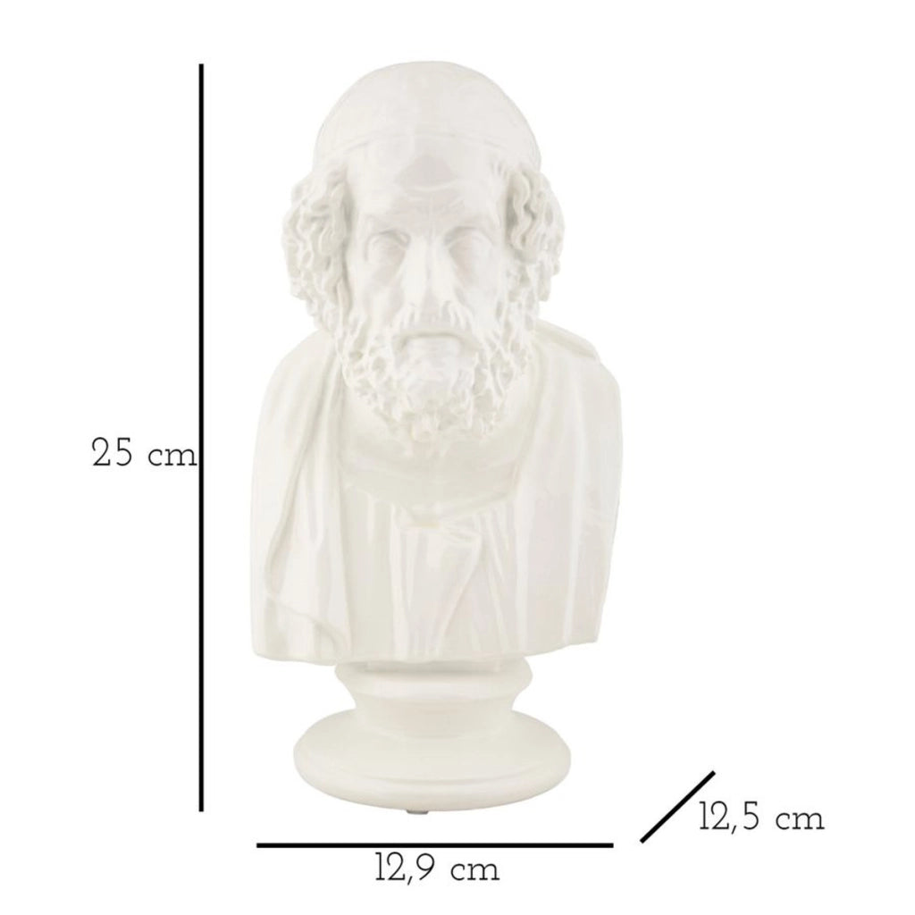 Scultura Grecia 5, Bianco, Poliresina, 12,9x12,5x25 cm