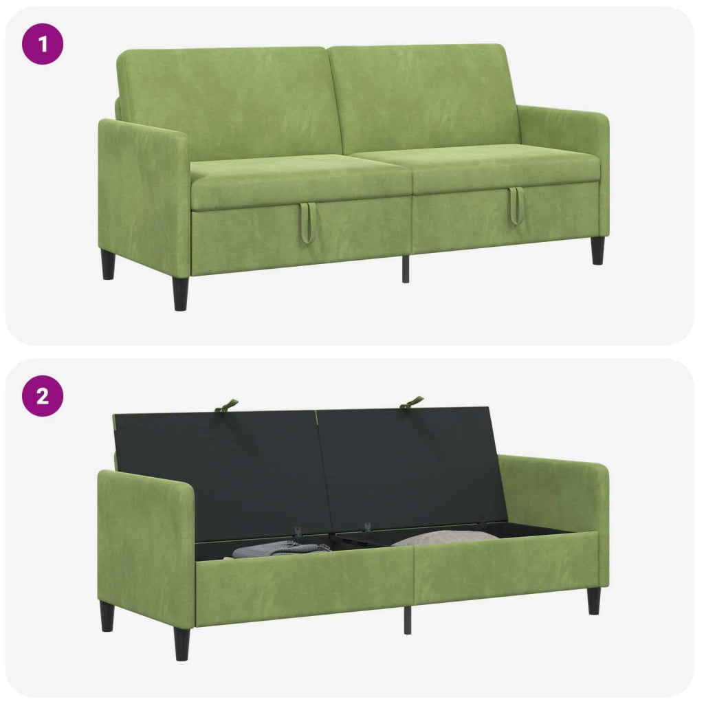 Divano con Storage Verde chiaro 192 x 78 x 87 cm Poliestere 42036992