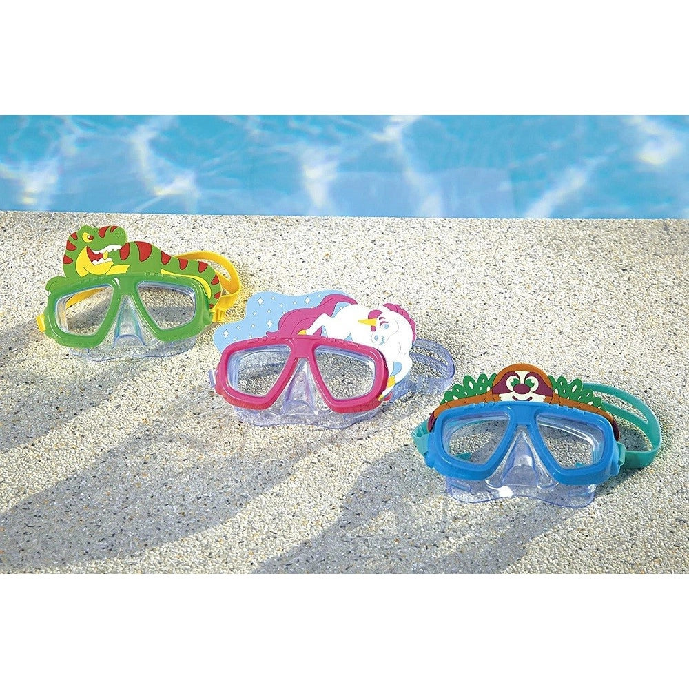 Trade Shop - Maschera Subacquea Per Bambini Con Animaletti 3+ Anni 3 Fantasie Assortite 22064 -