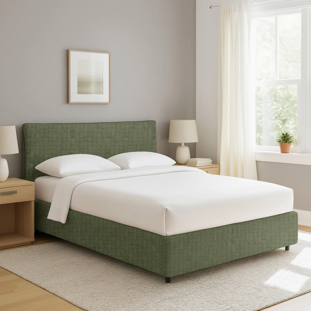 Louth, Letto Singolo Sfoderabile Made in Italy, Verde