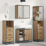 Set di mobili per il bagno con porta 4 pcs Rovere artigianale 3402412