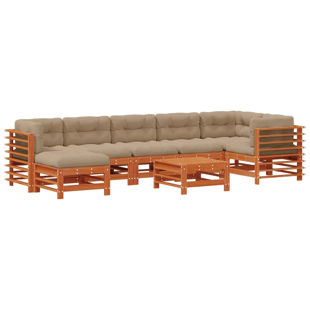 Set Lounge da Giardino 8 pcs Marrone Cera