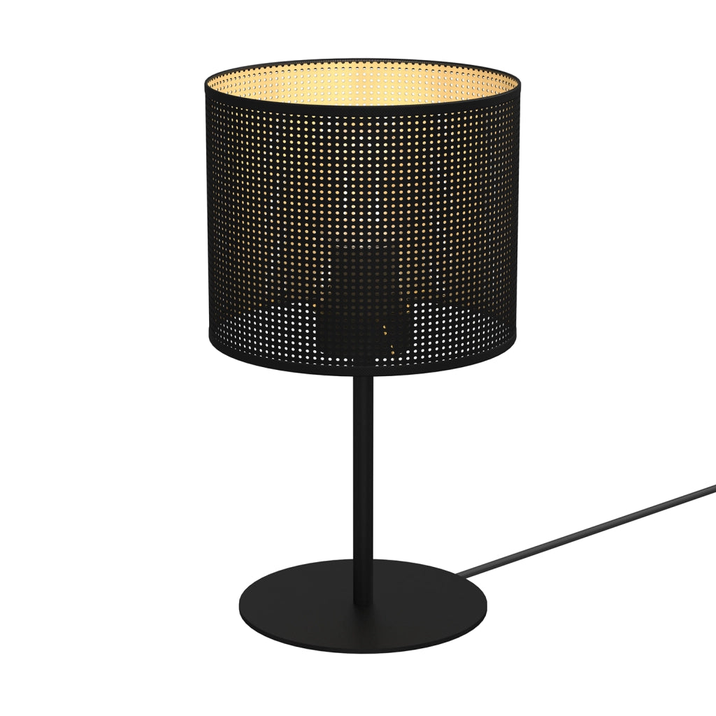 Lampada da tavolo loft nera Ø18 oro, E27 IP20 Luminex