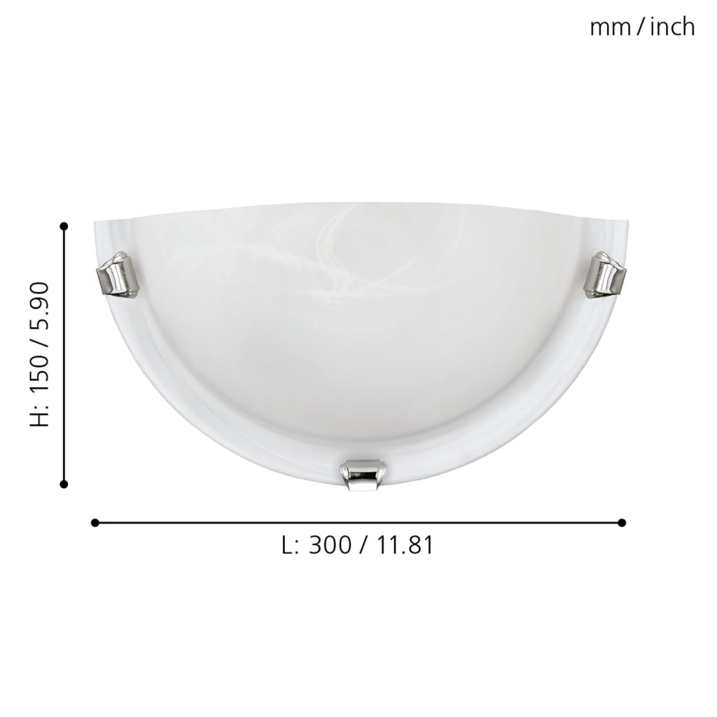 Applique Contemporanea Salome Acciaio Cromo 1 Luce E27