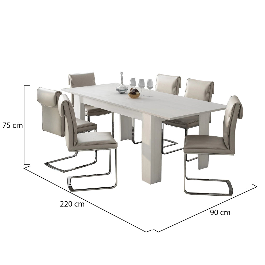 Campora, Tavolo Allungabile Allungabile, 220x90x75h cm Bianco