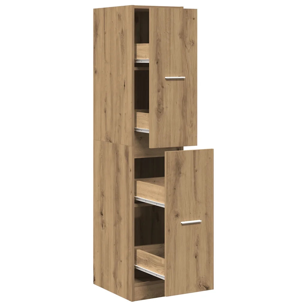 Armadietto da Farmacia Rovere 30x41x144,5 cm in Truciolato