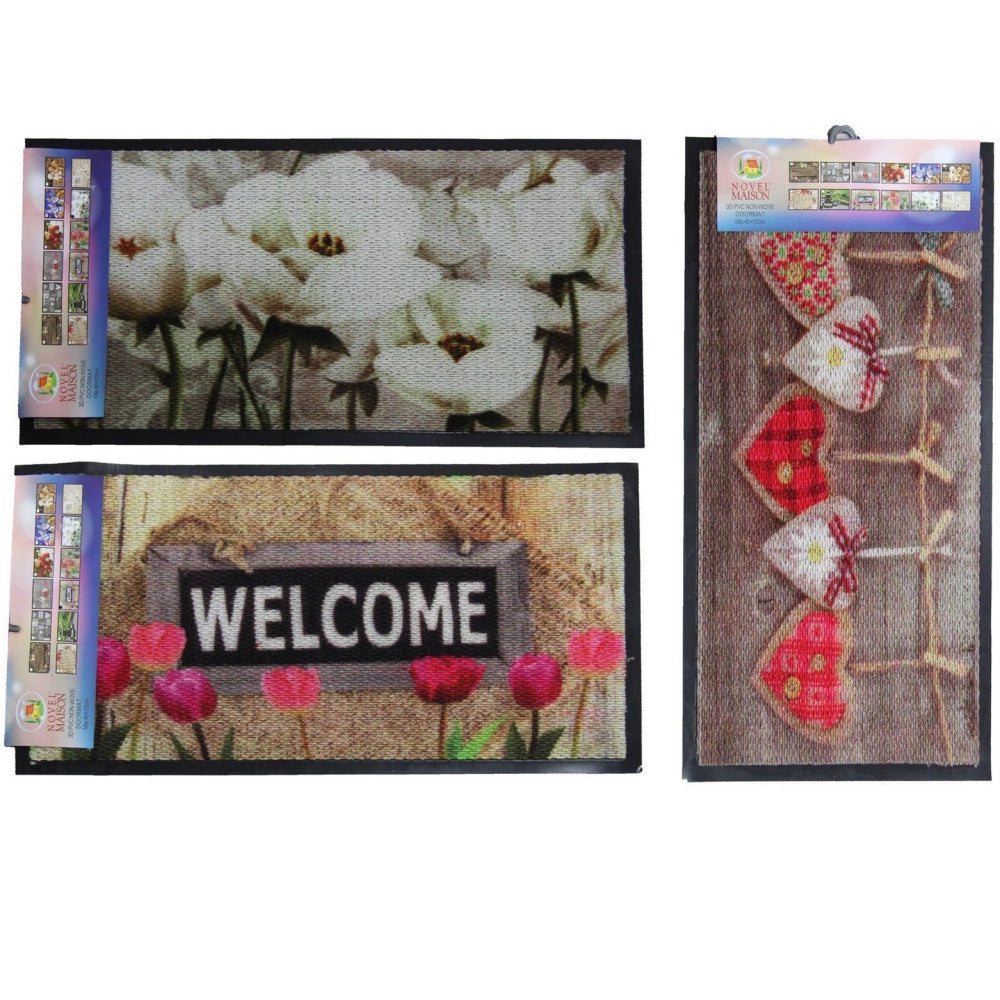 Trade Shop - Tappeto Zerbino In Pvc Stampa Digitale Animali Cuori Fuoriporta 40x70cm -