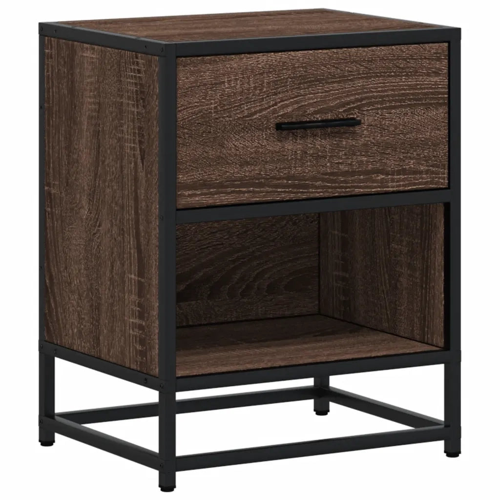 Comodino-Tavolino da notte Rovere Marrone 40x31x50 cm in Truciolato 795950