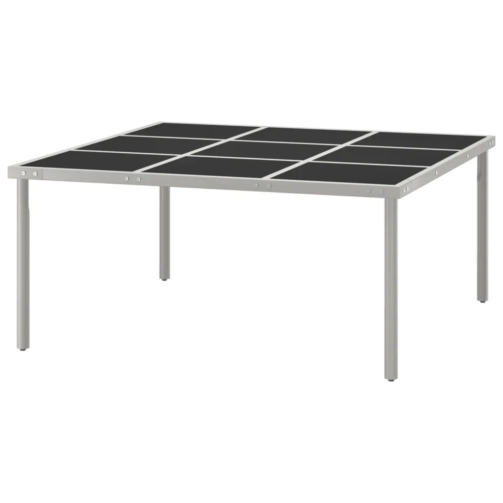 Tavolo da Giardino | Tavolino da esterno 170x170x74,5 cm in Vetro e Acciaio