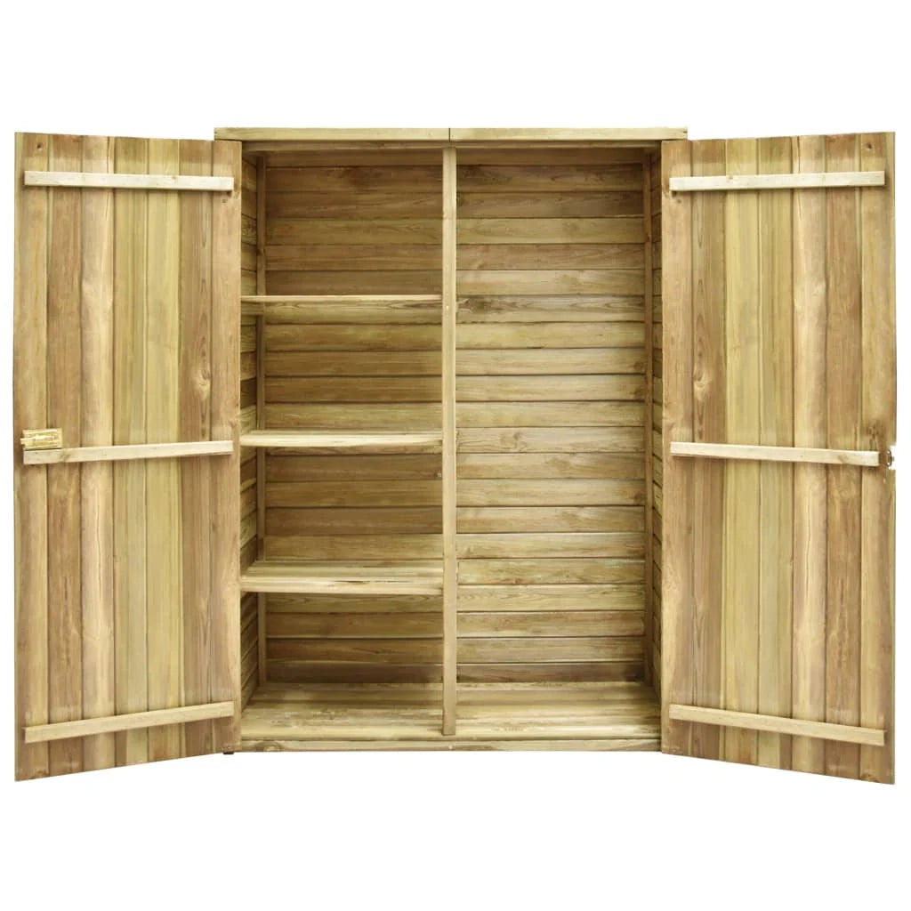 Casetta da giardino cabina ripostiglio casetta da esterno robusta casetta per attrezzi 123 x 50 x 171 cm pino marrone impregnato 02_0022402