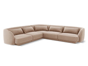 Cosmopolitan Design - Divano angolare reversibile "Tulum" 5 posti in velluto beige 