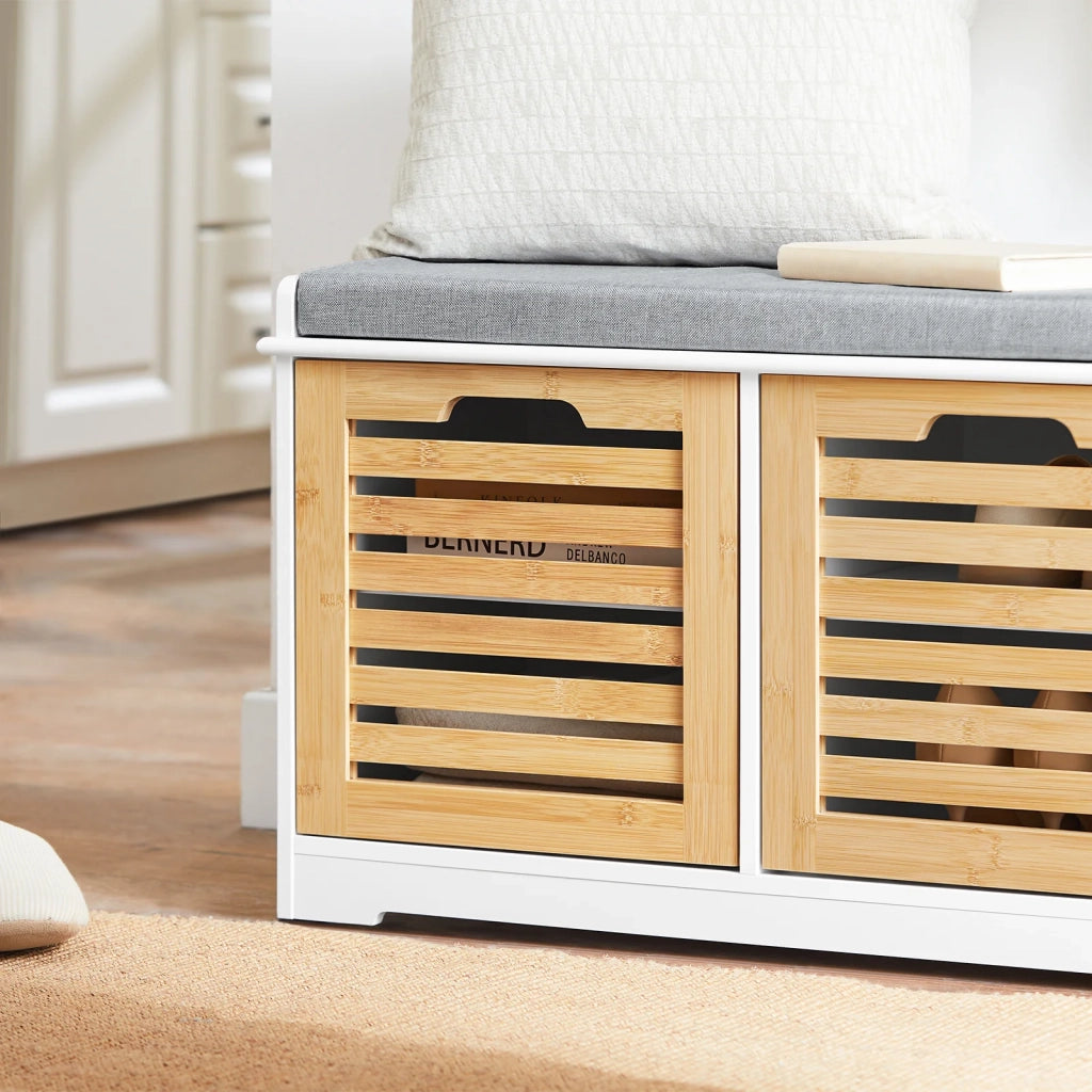 Panca Scarpiera da Ingresso con seduta Panca Contenitore L71xP35xA43 cm naturale FSR23-II-WN