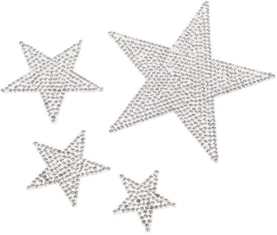 Sticker Decorativi con Strass - Set da 4 Pezzi - Adesivo Autoattaccante - Sticker per Auto con Cristalli - Dimensioni 3,6/9,5 cm - Decorazione Personale - Sticker Decorativi per Auto