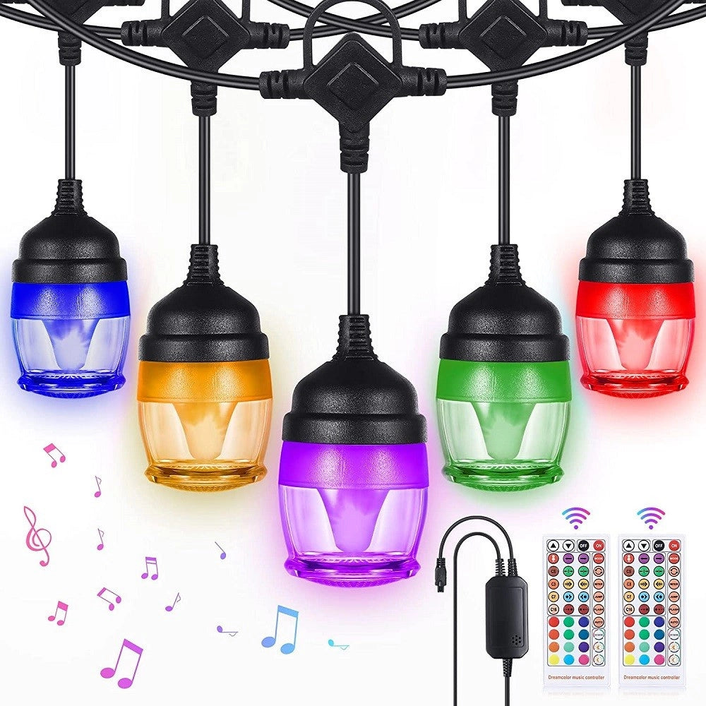 Trade Shop - Luci Per Esterni A Led Rgb 14 Lampadine Dimmerabili Sincronizzate Impermeabili -