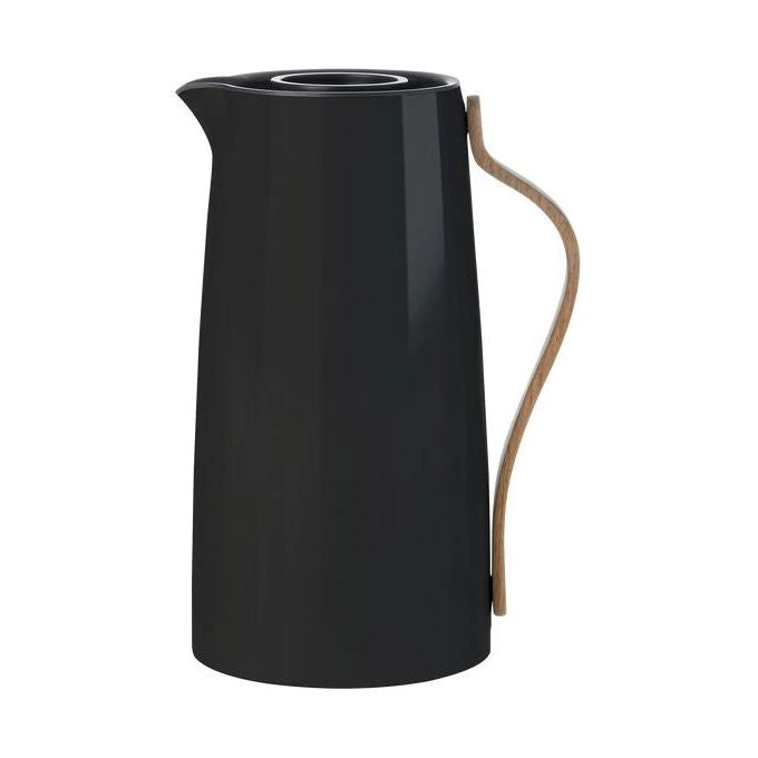 Stelton X-200-2 Caraffa Termica Sottovuoto per Caffe' 1,2 L Acciaio Inossidabile Manico in Faggio colore Nero