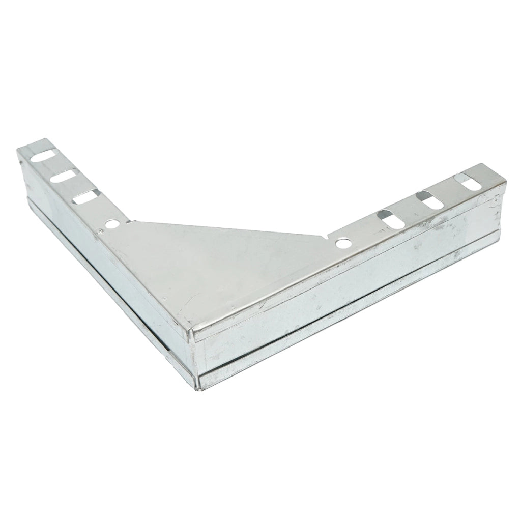 Gomito verticale a 90 gradi per grondaia in acciaio zincato 25x50mm