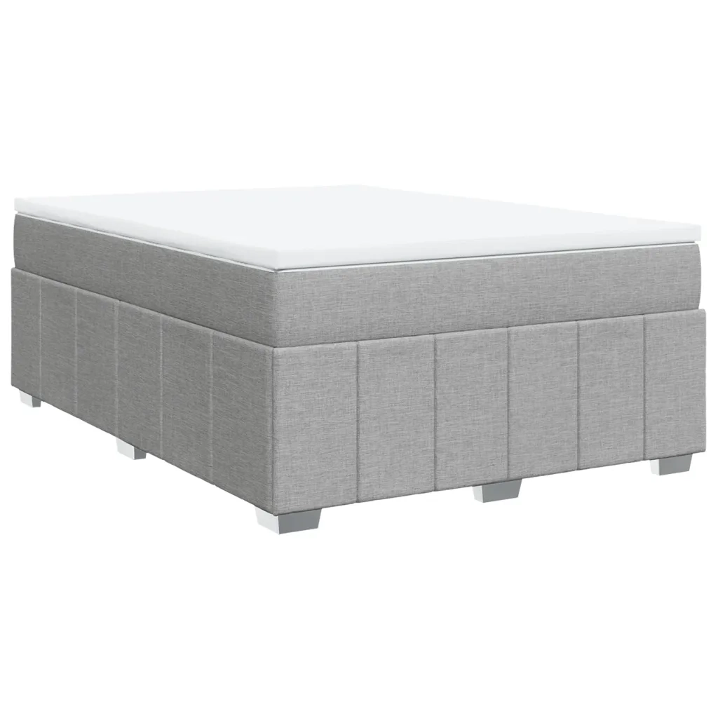 Giroletto a Molle con Materasso Grigio Chiaro 140x200cm Tessuto 3285477