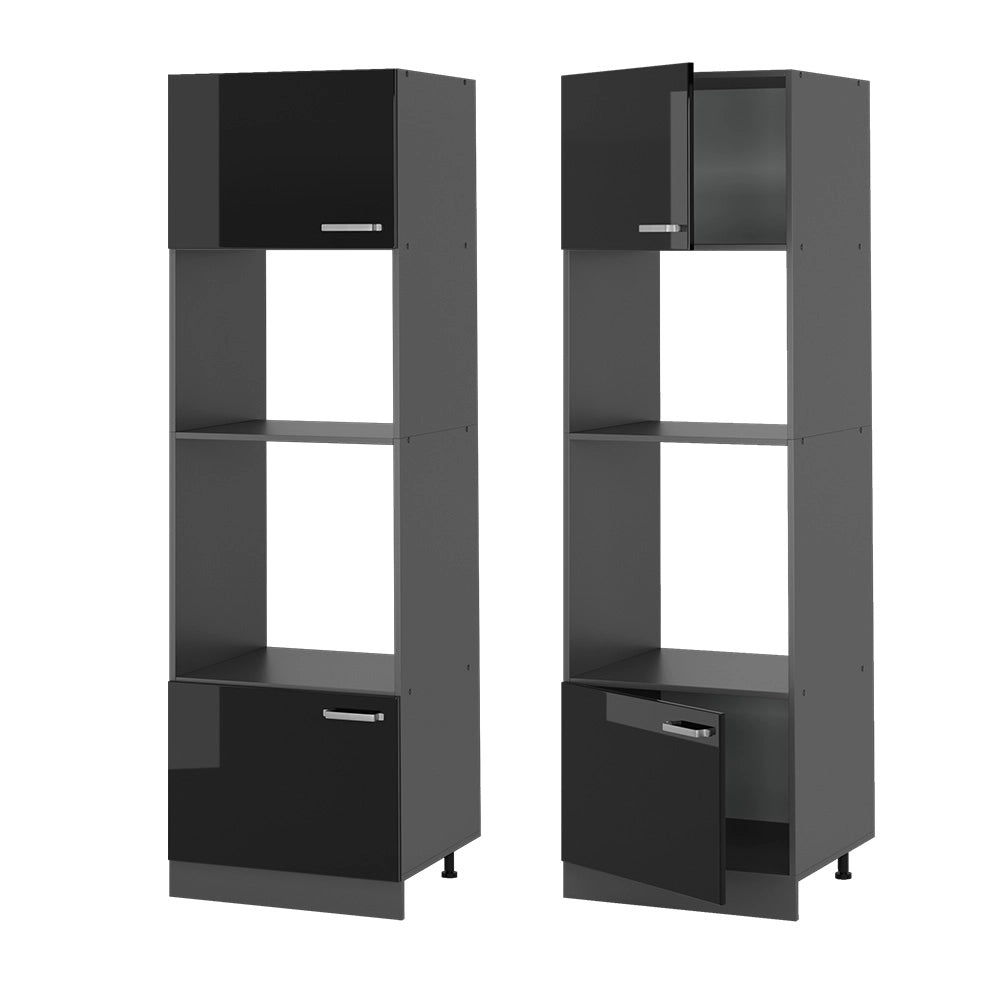 Vicco Set mobili bagno Nero lucido 60 cm