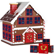 Trade Shop - Calendario Avvento Di Natale Casetta In Legno 24 Cassetti Decorazioni Natalizie -