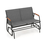 Panca da giardino a 2 posti 74 x 115 x 84 cm movimento oscillante fluido e comfort ottimale stile contemporaneo metallo e legno di teak 20_0010585