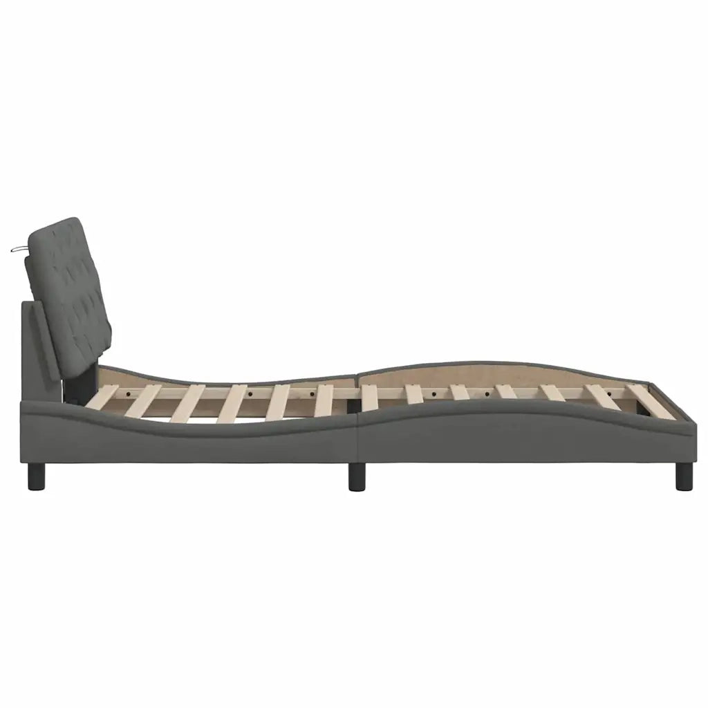 Giroletto senza Materasso Grigio Scuro 100x200 cm Tessuto 3310581