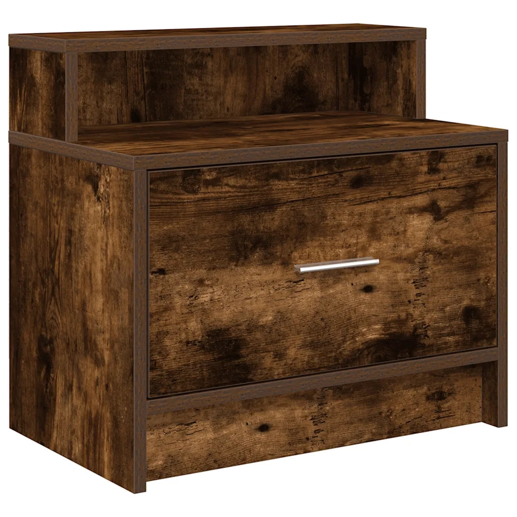 Comodini con Cassetto 2 pz Rovere Fumo 51x31x47 cm 858677
