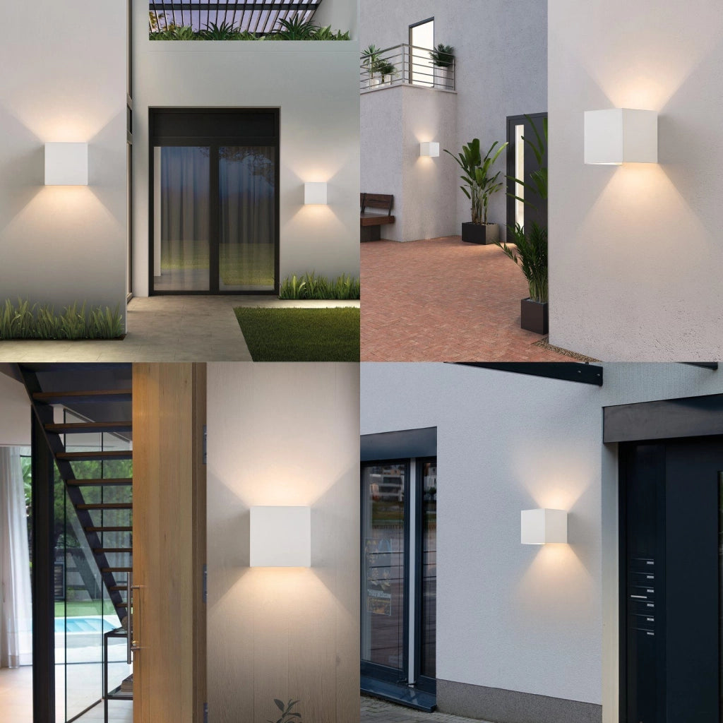 ZMH Set di 4 Lampade da Muro LED Est Bianco Caldo IP65 per Casa Camera Corridoio Scale