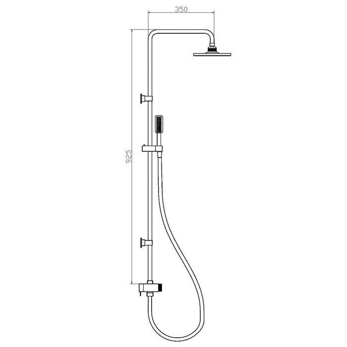 Colonna Doccia a Ponte Soffione 19x25cm Doccetta Acciaio Cromato