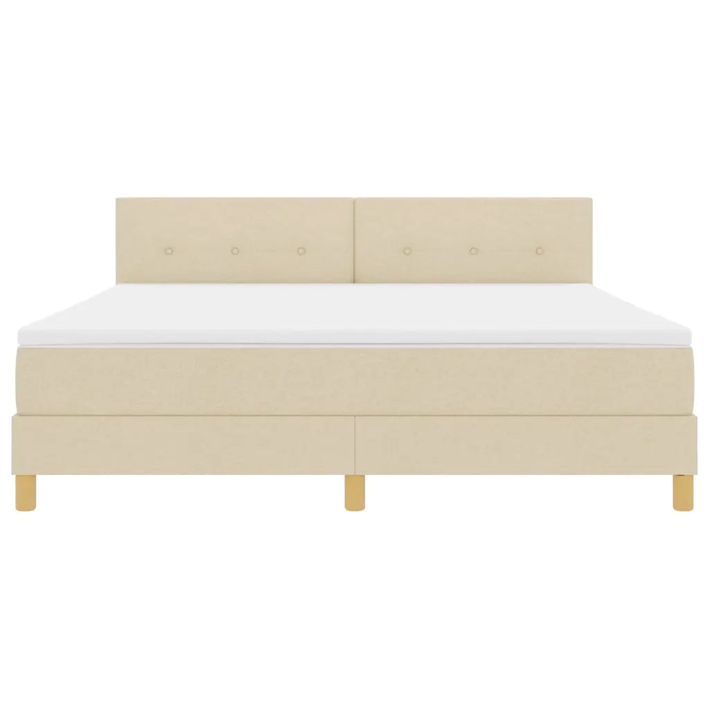 Letto a molle con cuscino Crema 180 x 200 cm Tessuto 3338942